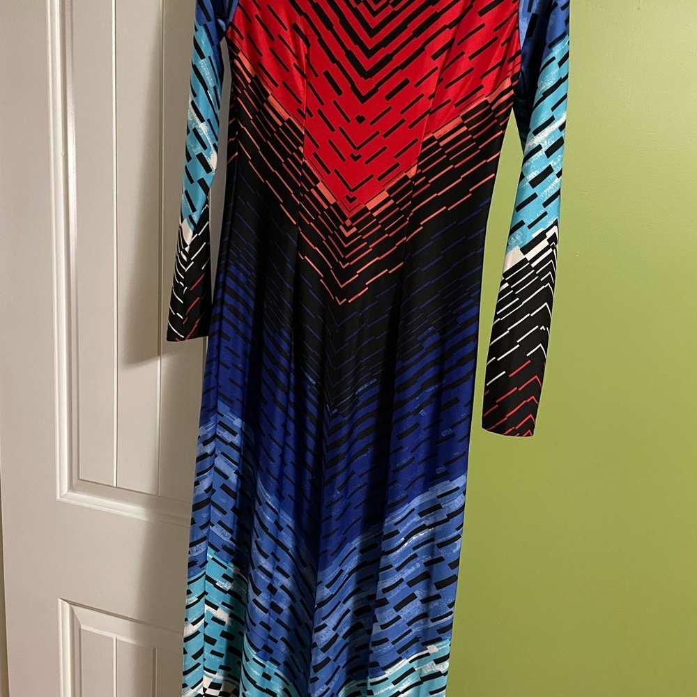 Multicolor long sleeve full length Dress